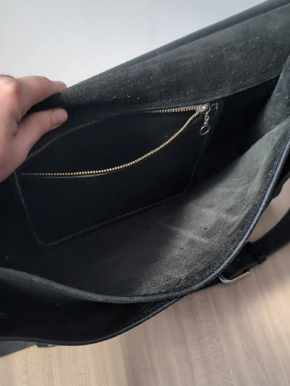 Coach Black Leather Men's Briefcase with Shoulder Strap